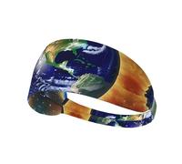 Cosmic EarthPrinted headband, unisex, suitable for daily face washing, makeup application, yoga, and exercise.