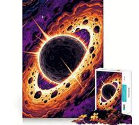 Cosmic Eclipse with Asteroid Ring Jigsaw 1000 Pieces for Teenagers Strong Memory, Snug Cut, Joyful Challenge, Home Display (38x52cm)
