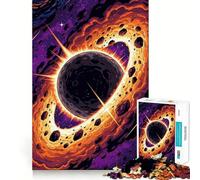 Cosmic Eclipse with Asteroid Ring Jigsaw Puzzles 1000 Piece for Teenagers Brain Think, Smooth Connection, Real Challenge, Festive Gift (50x75cm)