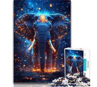 Cosmic Elephant 1000 Piece Jigsaw Puzzles for Teenagers,Help The Brain Exercise Addictive Toys to Cultivate Patience Unique Challenge Game (38x26cm)