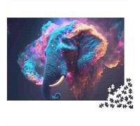Cosmic Elephant Art 1000 Pieces Extra-Thick Cardboard DIY Jigsaw Puzzle, Cognitive Development & Rehabilitation Puzzle, Leisure Activity, Premium Quality Puzzle 52x38cm/1000pcs