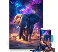 Cosmic Elephant in A Space Landscape 1000 Piece Jigsaw Puzzles for Adults Jigsaw Sharp Logic, DIY Fun, Family Pastime, Table Accent (38x52cm)