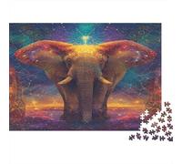 Cosmic Elephant-Spiritual Art Style Jigsaws 1000 Pieces for Adults with Whimsies Pieces Jigsaws for Adults for Cognitive Exercise As Rainy Day Activities 70x50cm/1000pcs