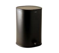 COSMIC Essentials Bathroom and Kitchen Bin With Pedal System, Circular Design and 5L Capacity. Small Trash Can With Lid for Restroom in Matte Black Color