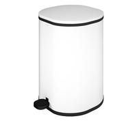 COSMIC Essentials Bathroom and Kitchen Bin with Pedal System, Circular Design, and 5L Capacity. Small Trash Can with Lid for Restroom, Matte White Color
