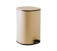 COSMIC Essentials Bathroom and Kitchen Bin With Pedal System, Circular Design and 5L Capacity. Small Trash Can With Lid for Restroom in Pale Sand Color