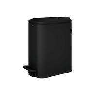 COSMIC Essentials Bathroom and Kitchen Pedal Bin with Lid, Modern Design, and 5L Capacity. Small Trash Can with Soft-Close Lid in Matte Black Color