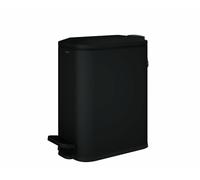 COSMIC Essentials Bathroom and Kitchen Pedal Bin with Lid, Modern Design, and 5L Capacity. Small Trash Can with Soft-Close Lid in Matte Black Color