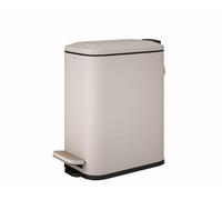 COSMIC Essentials Bathroom and Kitchen Pedal Bin with Lid, Modern Design, and 5L Capacity. Small Trash Can with Soft-Close Lid in Matte Sand Color