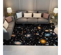 Cosmic Exploration Style Area Rug Washable 200x250cm Area Rugs Low Pile Non Slip Rugs Vast Universe and Galaxies Carpet for Bedroom Living Room Apartment