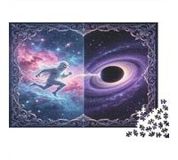 Cosmic Explorer Jigsaw Puzzle for Adults 1000 Piece Jigsaw Puzzle Black Hole Universe Printed Paper Puzzle Game Family Relaxation Home Decor Gift 70x50cm/1000pcs