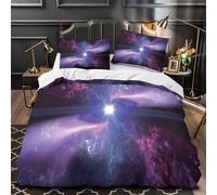 Cosmic explosion 3D Print 3 PCS Bed Cover Galactic nebula art Duvet Cover Set Ultra Soft Microfiber Zippered Closure Dust Mite Proof for Kids Teens Boys Girls Women Super king（260x220cm）