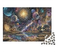 Cosmic Fantasy Landscape 1000 Piece Hard Puzzle for Adults Colorful Planets in Space Premium Sturdy Vibrant Stress Relief Game 38x26cm/1000pcs