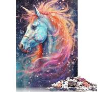 Cosmic Fantasy Unicorn Puzzle for Adults And Teenagers 500 Pieces Wood Puzzles for Adults& Teens Age 12 Years Up 500pcs (52x38cm)