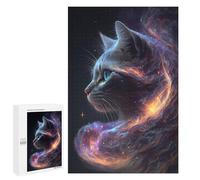 Cosmic Feline Dreamscape, 1000 PCS Decorative Jigsaw for Grown-Ups, Gift for Winter Evenings, for Mindful Indoor Entertainment