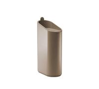 COSMIC Flat Compact Bathroom Kitchen Trash Can Push Button Opening Oval Design 2.5L Small Toilet Bin with Lid Sand Colour
