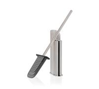 COSMIC Flat Silicone Bathroom Loo Brush with a Flexible and Ultrafine Design. Dual-Mount Toilet Brush Holder for Floor or Wall Installation. Chrome Color Brush Holder