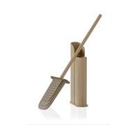 COSMIC Flat Silicone Bathroom Loo Brush with a Flexible and Ultrafine Design. Dual-Mount Toilet Brush Holder for Floor or Wall Installation. Sand Color Brush Holder