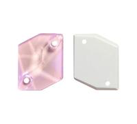 Cosmic Flatbase Glass Sew on Rhinestones Crystal AB Moonlight Sewing Stones for Clothes Crafts Decoration-Light Rose EN-17x21mm-15Pcs