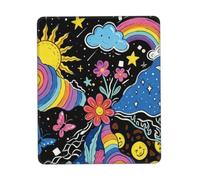 Cosmic Floral Print Large Gaming Mouse Pad Desk Mat Non-Slip Rubber Base | Keyboard mat and computer mat desk pad with 100% polyester top, full-area print, rubber base for mouse pads at work or play.