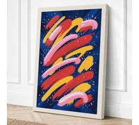 Cosmic Flow Abstract Canvas Wall Art Print 18x12 Inch