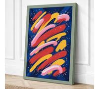 Cosmic Flow Abstract Canvas Wall Art Print 18x12 Inch