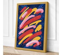 Cosmic Flow Abstract Canvas Wall Art Print 24x16 Inch