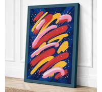 Cosmic Flow Abstract Canvas Wall Art Print 36x24 Inch