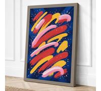 Cosmic Flow Abstract Canvas Wall Art Print 36x24 Inch