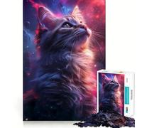 Cosmic Fluffy Cats Nebula Jigsaw 1000 Pieces for Teenagers Reason Skill, Stress Relief Play, Enjoyable Challenge, Nice Art (50x75cm)