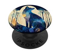 Cosmic Fox Celestial Animal Art Watercolor Design PopSockets Adhesive PopGrip