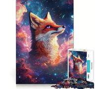 Cosmic Fox Gaze Jigsaw Puzzles 1000 Pieces for Teenagers Cognitive Train, Premium Print, Pattern Assemble, Santa Surprise (38x52cm)