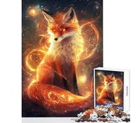 Cosmic Fox Glow- Jigsaw Puzzles 1000 Pieces for Teenagers Boost Memory And Cognitive Function Calm Peaceful Leisure Activity (38X52cm)