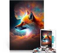 Cosmic Fox in NebulaAdults Puzzles 1000 Piece Jigsaws Challenging Game and Family Play with Matching Poster and Trivia Sheet 38x26cm