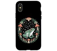 Cosmic Frog Among Forest Mushrooms And Starry Constellations Case for iPhone X/XS