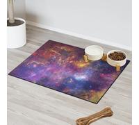 Cosmic Galaxies Nebulas Pet Feeding Mat for Cat Dog Water Bowl Food Mats Cosmic Galaxy Pet Feeding Mats Absorbent Nti-Slip Contain Spills Protects Floors Placemat 40.6 x 60.9 cm