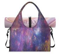 Cosmic Galaxies Nebulas Sports Duffle Bag with Shoe Compartment Cosmic Galaxy Weekend Overnight Bags Tote Cabin Luggage Bag for Gym Yoga Travel