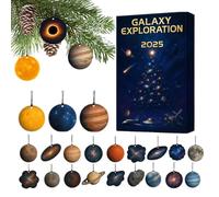 Cosmic Galaxy Advent Calendars 2025, 24 Days Christmas Countdown Calendar With 24 Exquisite 2D Flat Space Planet Decorative Pendants, For Astronomy Enthusiasts And Science Fiction Fans