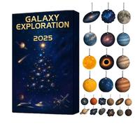 Cosmic Galaxy Advents Calendars 2025, 24 Days Christmas Countdown Calendar With 24 Exquisite 2D Flat Space Planet Decorative Pendants, For Astronomy Enthusiasts And Science Fiction Fans
