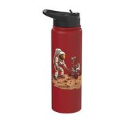 Cosmic Galaxy Astronaut On Mars Planet Love Outer Space Stainless Steel Insulated Water Bottle