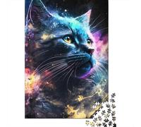 Cosmic Galaxy Cat 1000 Piece Jigsaw Puzzle Paper for Adults Imaginative Artistic Style Puzzle Game for Family Stress Relief Home Decor Gift 70x50cm/1000pcs