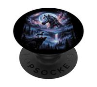 Cosmic Galaxy Horse Moon Celestial Stallion Night PopSockets Adhesive PopGrip