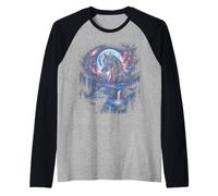 Cosmic Galaxy Horse Moon Celestial Stallion Night Raglan Baseball Tee