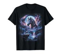 Cosmic Galaxy Horse Moon Celestial Stallion Night Value Graphic T-Shirt, Men, Black, S
