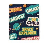 Cosmic Galaxy Letter Large Gaming Mouse Pad Desk Mat Non-Slip Rubber Base | Keyboard mat and computer mat desk pad with 100% polyester top, full-area print, rubber base for mouse pads at work or play.