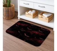 Cosmic Galaxy Quick Dry Bath Mat, Red Black Space Pattern Absorbent Non Slip Shower Mat, Modern Memory Foam Washable Bath Rugs for Bathroom Toilet Restroom Decorative 20x32 Inch