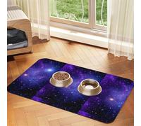 Cosmic Galaxy Space Pattern,Waterproof Pet Feeding Mat,Cat Dog Placemats for Food and Water, PU Leather Food Mats,40x60cm