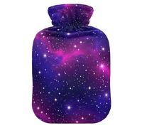 Cosmic Galaxy Stars Hot Water Bottle with Velvet Cover Warm Water Heat Bottles for Menstrual Cramps Pain Relief Medium