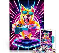 Cosmic Gaming Dog1000 Piece Jigsaw Puzzle for Adults Stress Reliever Difficult Challenge with Matching Poster and Trivia Sheet 38x26cm