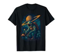Cosmic Gardener Astronaut Tending Alien Plants T-Shirt